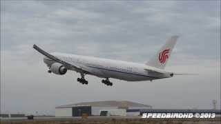 Air China Boeing 77739LER B2088 Landing and Takeoff [upl. by Hpesoy]