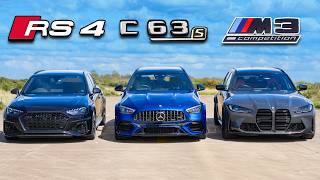 New AMG C63 vs BMW M3 vs Audi RS4 DRAG RACE [upl. by Valle226]