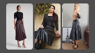 Gorgeous Leather Flare Skirts Outfit ideas for Attractive Looking [upl. by Isabea]