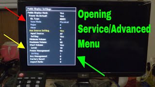 LG TV Opening Service menu Advanced menu 24LF452BPU [upl. by Aneehsar]