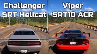 Forza Horizon 5 Dodge Challenger SRT Hellcat vs Dodge Viper SRT10 ACR  Drag Race [upl. by Ayerim]