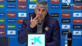 Rueda de prensa de Quique Setién tras el RCD Espanyol vs Real Betis 11 [upl. by Anam]