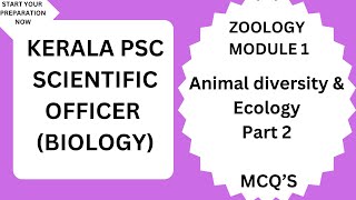 KERALA PSC SCIENTIFIC OFFICER BIOLOGY syllabus based MCQ Animal diversity amp Evolution Part2 [upl. by Rice]