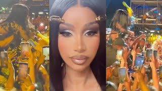 Cardi B Tussles With Fan Over Microphone [upl. by Ahsenre]