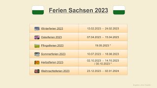 Ferien Sachsen 2023 [upl. by Cope528]