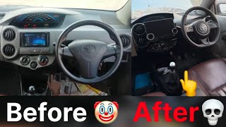 Toyota Etios interior change staring and sterio ￼ steering Maruti Suzuki Sterio diamond 13K💁 [upl. by Yeleak]