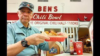 First Time Eating at Bens Chili Bowl Is it the best Half Smoke [upl. by Januisz]