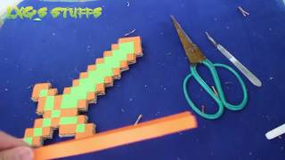 Wie man ein Papier Mine Schwert in Real Life machen  Minecraft Foam Diamant Schwert 2017 [upl. by Yznel]