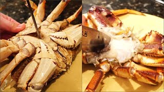 Chinese Dungeness Crab Feast Live Crab Killed Humanely 凍蟹 大螃蟹 [upl. by Christianson]