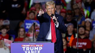 Watch Trump seething over microphone issue in Milwaukee [upl. by Eikin]