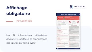 Affichage Obligatoire Entreprise  panneau complet 22 obligations  Legimedia [upl. by Anahahs]