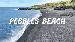 Pebbles Beach on the Big Island of Hawaii Black Sand Beach [upl. by Rovelli]