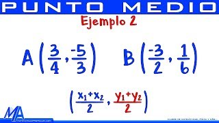 Punto medio entre dos puntos  Ejemplo 2 [upl. by Burris]