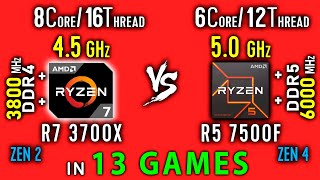 Ryzen 7 3700x OC vs Ryzen 5 7500F Test in 13 Games or R5 7500F vs R7 3800x [upl. by Siver505]