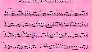 Wohlfahrt Op 45 Violin Etude no 31 tempo60 [upl. by Suirtemed595]