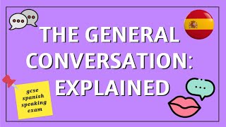 General Conversation Explained  GCSE Spanish Speaking Exam [upl. by Aikemal]