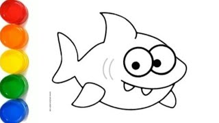 Shark easy drawing for kids and toddlers [upl. by Eninej]