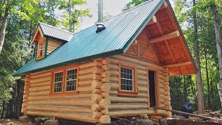 Father amp Son Build their Dream Log Cabin in the Canadian Wilderness FULL BUILD [upl. by Zipporah]