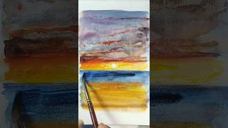 Dipingere la luce allorizzonte 🌞 Piccolo acquerello watercolor painting sketchbook [upl. by Rondi]