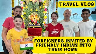 Foreigner invited by friendly Indian into their home in Maharashtra during Ganpati videshi [upl. by Atsahs]