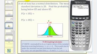 Normal Distribution Find Probability of Data Values Using the TI84 [upl. by Maureene514]