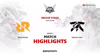 RRQ Hoshi vs Fnatic ONIC HIGHLIGHTS MPL ID S14  FNOC VS RRQ ESPORTSTV [upl. by Inattirb]