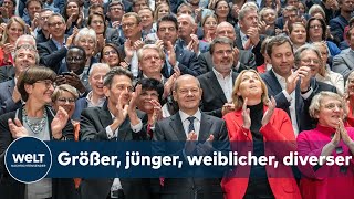 Größer jünger weiblicher diverser – die neue SPDFraktion im Bundestag [upl. by Clay]