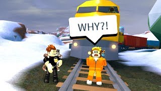 ARRESTING PEOPLE ON TRAIN TRACKS PRANK Roblox Jailbreak [upl. by Newbold]