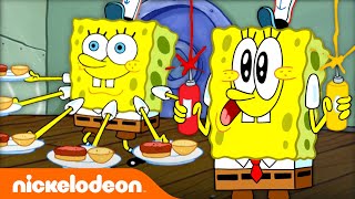 SpongeBob Cooking Krabby Patties for 20 Minutes 🍔  Nicktoons [upl. by Nosretep]