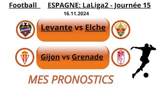 Football ESPAGNE LaLiga2  Journée 15 16112024 18H30  21H00 [upl. by Atinaw]