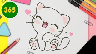 HOW TO DRAW A CUTE cat KAWAII [upl. by Joycelin]