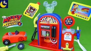 Mickey and the Roadster Racers Gas Station Play Set Race Car Toys [upl. by Decima]