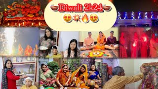 Happy Diwali 2k24 to all 🪔 Family Celebration with Puja 🕉️ Rangoli 🪅 amp Firecrackers💥7Minute Vlog🥰 [upl. by Hosbein]