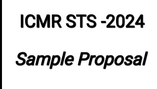 sample sts research proposal parts of proposal explained methodology subheadings icmr sts2024 [upl. by Gary]