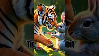 Tiger loves rabbit tiger animals rabbit cartoons bommalu [upl. by Charters306]