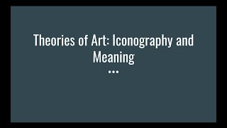 Iconography and Meaning [upl. by Hachmann410]