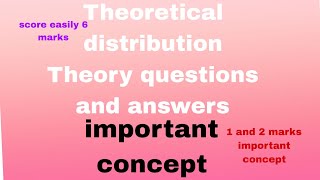 Theoretical distribution theory questions and answers2nd puc statistics 2023statistics by savita [upl. by Vittorio]