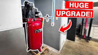 Installing 80 Gal Compressor amp RapidAir Maxline Kit  Garage Mods [upl. by Neelon]