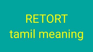 RETORT tamil meaningsasikumar [upl. by Rorke]