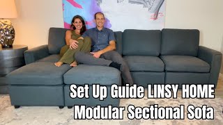 LINSY HOME Modular Sectional Storage Sofa Setup Assembly amp Full Review [upl. by Kealey453]