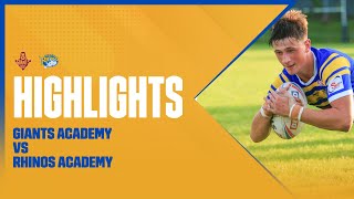 Match Highlights  Giants Academy vs Rhinos Academy [upl. by Herbert]