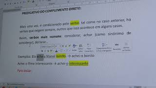 Funções Sintáticas Predicativo do Complemento Direto [upl. by Winser]