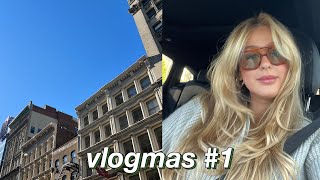 VLOGMAS 1  shopping revolve haul amp updated makeup routine [upl. by Ahsiram]