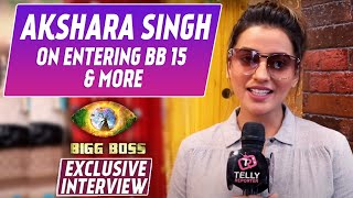 Akshara Singh Interview On Entering Bigg Boss 15 Upcoming Song With Milind Gaba amp More [upl. by Neemsaj]