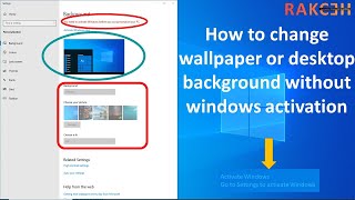 How to change wallpaper or desktop background without windows activation 2022 Telugu rakceh [upl. by Dayna]