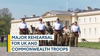 Soldiers perfect marching skills for coronation at Sandhurst [upl. by Michell220]