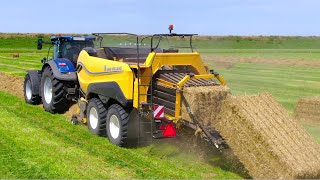 Baling Grass Seed Hay and Straw  New Holland T7315  BigBaler 1290 High Density [upl. by Novert]