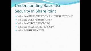 SharePoint 2010 Lesson 5  Part A  SharePoint Roles Groups and Permissions [upl. by Smith367]