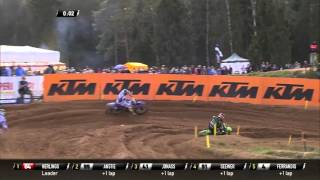 Petar Petrov passes Benoit Paturel MXGP of Latvia MX2 Race 1 [upl. by Dyann421]