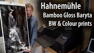 Review Hahnemühle Bamboo Gloss Baryta Colour and BampW photos 305gsm photo paper 90 bamboo fibre [upl. by Lib]